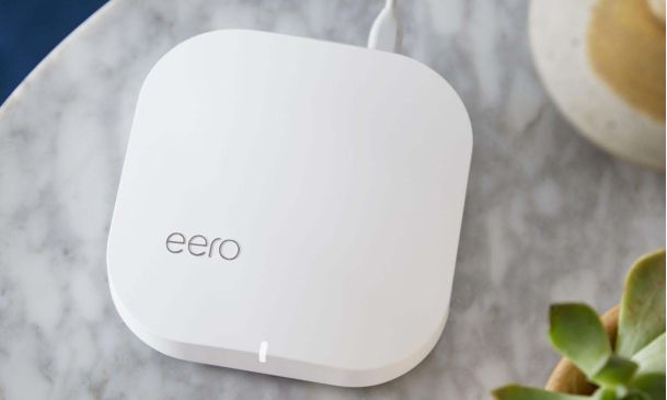 eero networking product on marble background