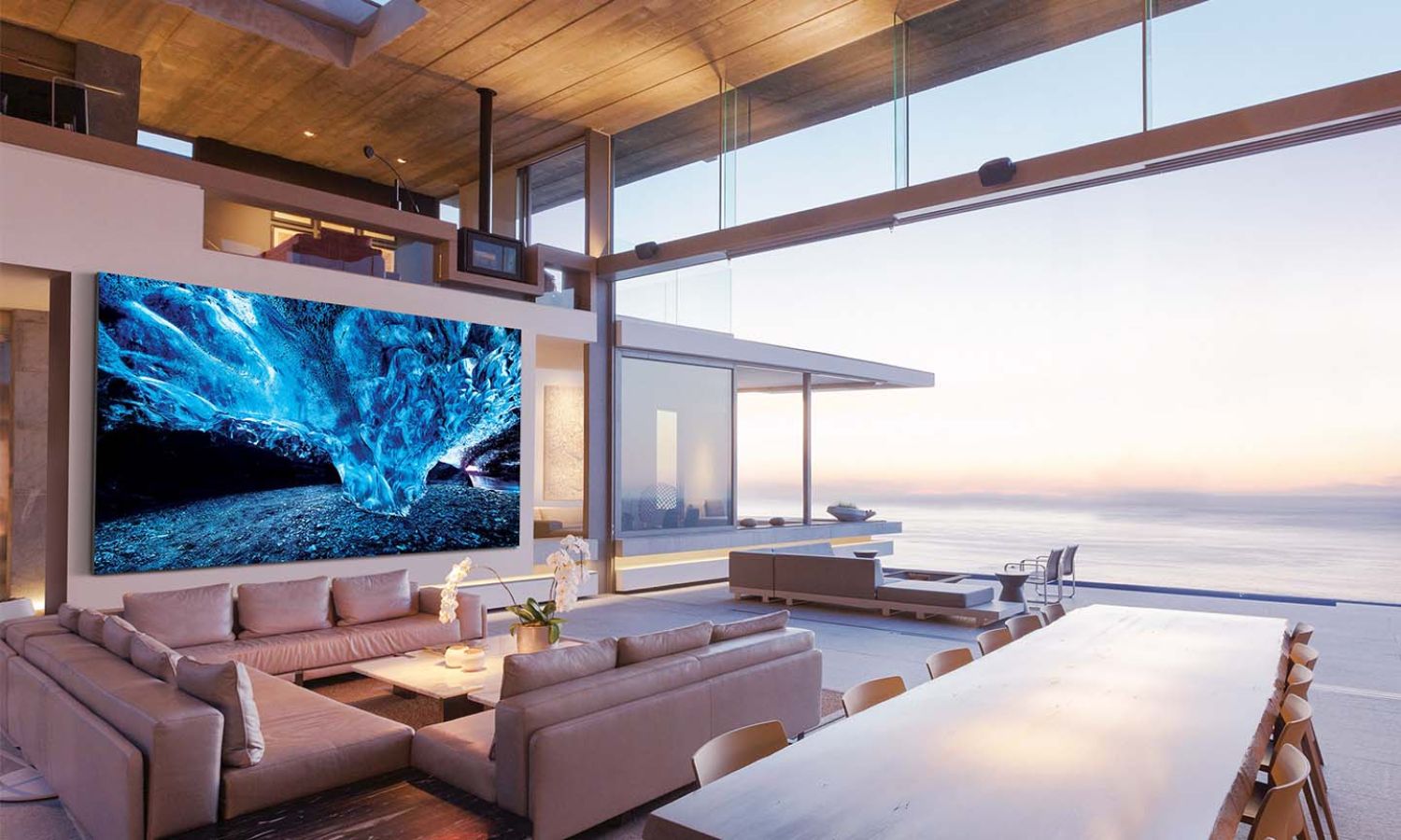 Samsung, tv on white wall in living room